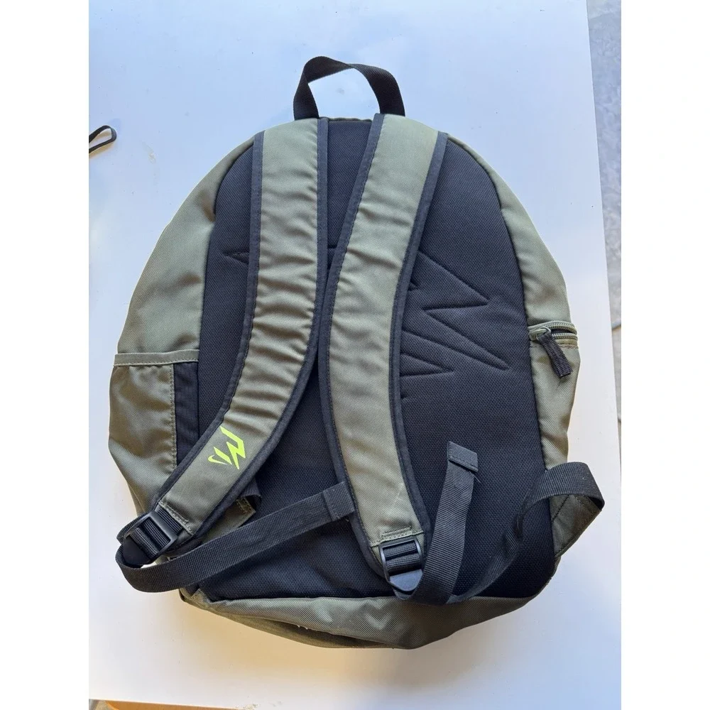 Nike Backpack Olive Green Black Neon Swoosh School Gym Bag
